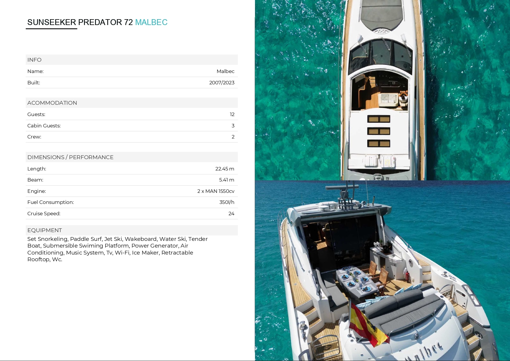 MALBEC yacht charter Ibiza — photo 3