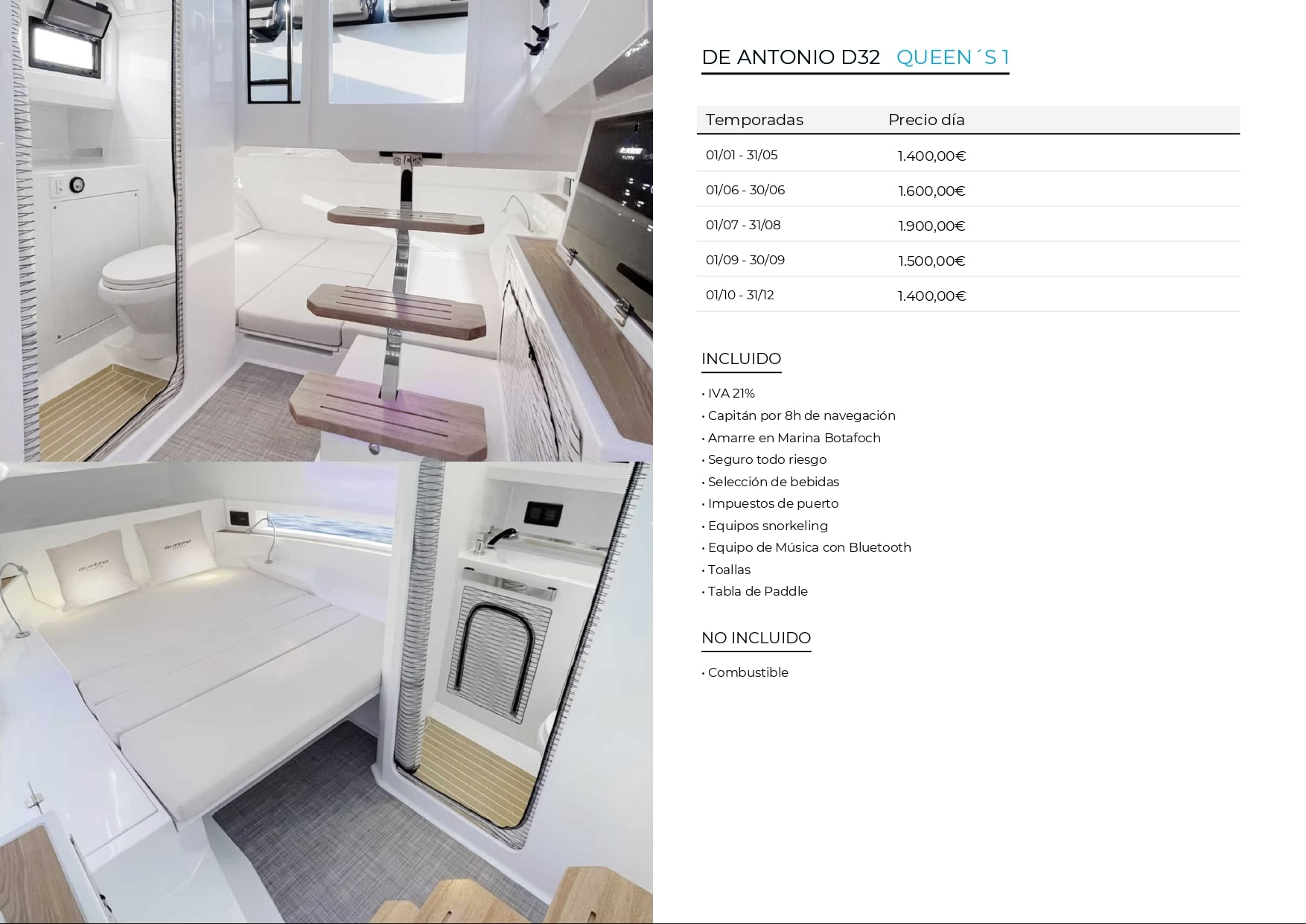 QUEEN S1 yacht charter Ibiza — photo 4